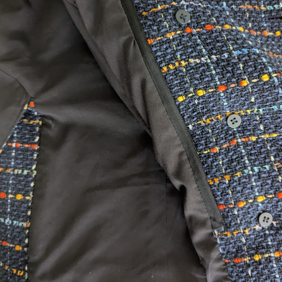 Veronica Beard Rumer Dickey Jacket Blue Tweed Double Breasted Size 8 Preowned - Picture 11 of 12